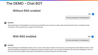 The DEMO  Chat BOT
Without RAG enabled
With RAG enabled
 