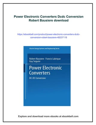 Power Electronic Converters Dcdc Conversion Robert Bausiere | PDF