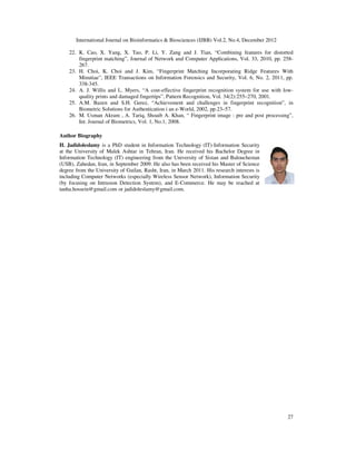 DESIGNING A NOVEL APPROACH FOR FINGERPRINT BIOMETRIC DETECTION: BASED ...