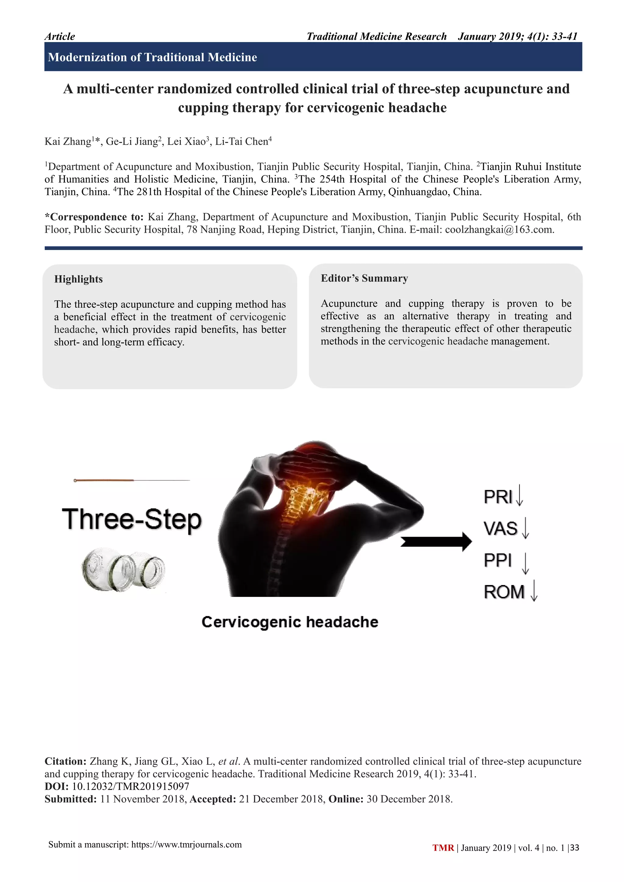 A multicenter randomized controlled clinical trial of threestep