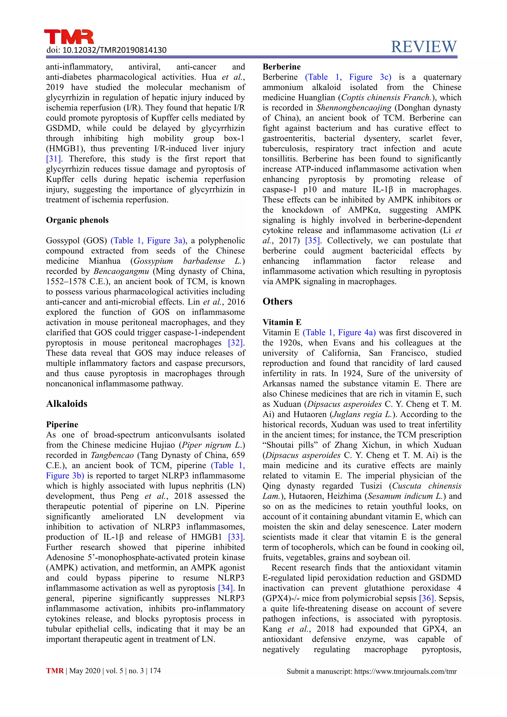 The role of natural products in regulating pyroptosis | PDF