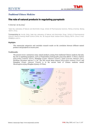 The role of natural products in regulating pyroptosis | PDF