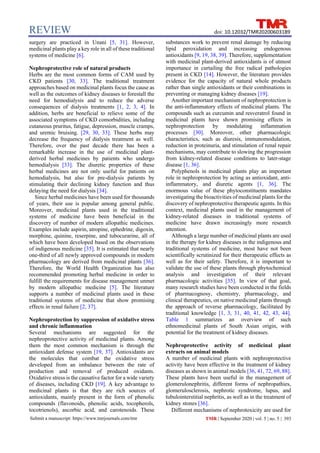 South Asian medicinal plants and chronic kidney disease | PDF