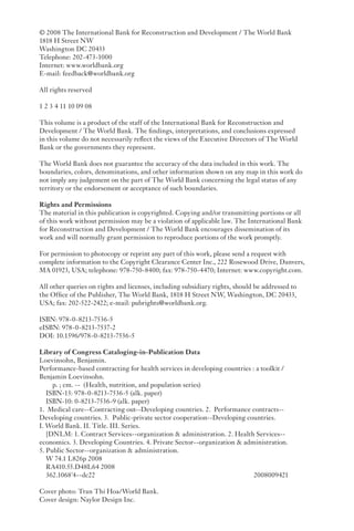 Performance based Contracting for Health Services in Developing ...