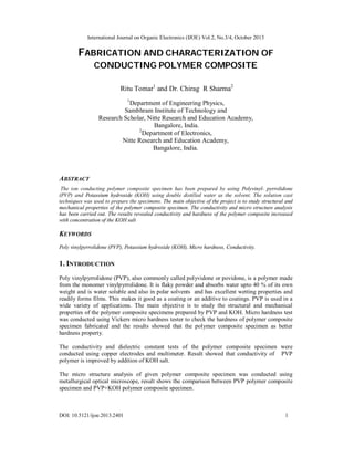 FABRICATION AND CHARACTERIZATION OF CONDUCTING POLYMER COMPOSITE | PDF