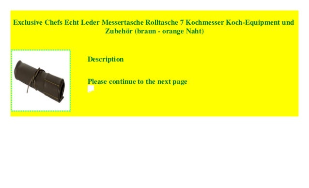 Exclusive Chefs Echt Leder Messertasche Rolltasche 7 Kochmesser Koch