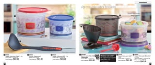 Aprecie este sabor brasileiro 
Medidor de Café** 
na compra do Suporte 
para Filtro 102 
GRÁ 
TIS 
43 
Armazenagem 
1 3 89432 
42 
88898 
Tupper Caixa para Feijão* - 2kg 
18,2cm diâm. x 13,3cm alt. 
Preço sugerido: R$57,00 
Tupper Caixa para Sal* - 1kg 
14,9cm diâm. x 10,5cm alt. 
Preço sugerido: R$40,00 
88668 
Concha Tupperware® 
Medida: 28cm comp. 
Preço sugerido: R$47,00 
2 
1 
2 
3 
Conserve seus biscoitos 
sempre crocantes 
Ideal para filtro 102 
*Base levemente translúcida *Base levemente translúcida 
3 88940 
Tupper Caixa para Biscoitos* 
2,4 Litros 
18,2cm de diâm. x 13,3cm de alt. 
Preço sugerido: R$57,00 
Por apenas: R$41,00 
1 800365 
Suporte para Filtro 102 
Tupperware® 
10,7cm diâm. x 11,5cm alt. 
Preço sugerido: R$19,00 
1 
2 
3 
89348 
Tupper Caixa para Café* 
700g 
16,5cm diâm. x 12,2cm alt. 
Preço sugerido: R$47,00 
2 
**Cores diversas 
 