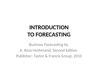 Basic of forecasting chapter number 1 for understanding | PPTX