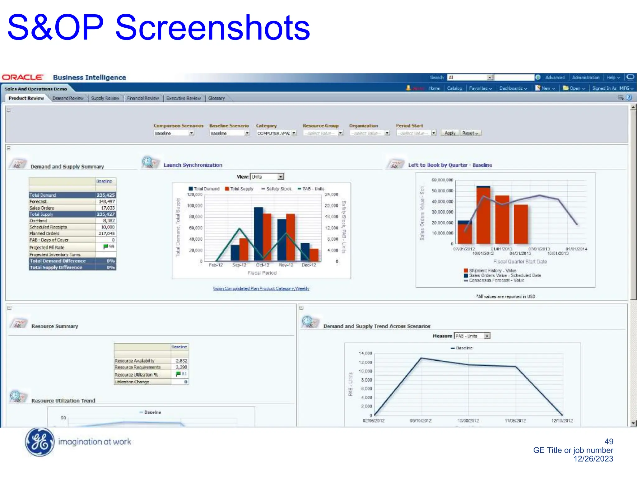 49
GE Title or job number
12/26/2023
S&OP Screenshots
 