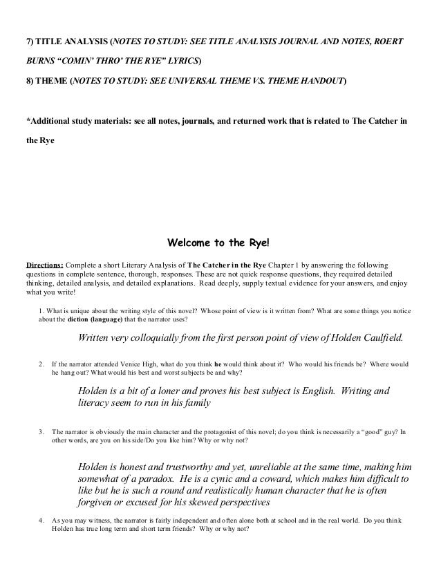 Essay Catcher In The Rye Barcafontanacountryinncom Catcher Rye Holden Egyptian Essay Research Paper Help