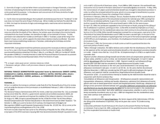 13
2. Domicile of origin is onlylost when there is actualremoval or change of domicile, a bona fide
intention ofabandoning the former residence and establishinga newone, andacts which
correspond withthe purpose. In the absence and concurrence of all these,domicile oforigin
should be deemed to continue.
3. A wife doesnot automaticallygain the husband’s domicile because the term “residence” in Civil
Law does not meanthe same thing in Political Law. WhenImelda marriedlate President Marcos
in 1954, she kept her domicile oforiginandmerelygaineda newhome andnot domicilium
necessarium.
4. Assumingthat Imelda gaineda new domicile after her marriage andacquired right to choose a
new one onlyafter the deathof Pres. Marcos, her actions uponreturning to the countryclearly
indicatedthat she chose Tacloban, her domicile of origin, as her domicile of choice. To add,
petitioner evenobtainedher residence certificate in1992 in Tacloban, Leyte while living inher
brother’s house, anact, whichsupports the domiciliaryintentionclearlymanifested. She even
kept close tiesbyestablishing residencesinTacloban, celebratingher birthdays andother
important milestones.
WHEREFORE, havingdeterminedthat petitioner possessesthe necessaryresidence qualifications
to run for a seat inthe House ofRepresentatives inthe First District of Leyte, the COMELEC's
questionedResolutions datedApril 24, May7, May11, and May25, 1995 are herebySET ASIDE.
Respondent COMELECis herebydirected to order the Provincial Boardof Canvassers to proclaim
petitioner as the dulyelectedRepresentative ofthe First District of Leyte.
**b. ut magis valeat quam pereat: construe statuteas a whole
i. Harmonize and give effects to all provisions whenever possible;reconcile apparently conflicting
provisions
NATIONAL TOBACCO ADMINISTRATION represented herein by Administrator AMANTE SIAPNO,
EVANGELISTA A. GARCIA, RICARDO BRIONES, CLARITA B. CASTRO, CRISTINA LOPEZ, JESUS C.
BONDOC and ROSALINA C. CARINO, petitioners, vs. COMMISSION ON AUDIT, respondent.
D E C I S I O N
PURISIMA, J.:
At bar is a petition for reviewon certiorari under Rule 45 of the RevisedRulesof Court to review
and set aside the decisionof the Commission onAudit[1]dated February7, 1995 in COA Decision
No. 95-108.[2]
The NationalTobacco Administration(NTA, for short), under Executive Order No. 116, as amended
byExecutive Order No. 245,[3] is a government-ownedandcontrolledcorporation (GOCC, for
brevity) tasked to supervise andimprove the viabilityof the tobaccoindustryin thiscountry.
On August 9, 1989, Congress passedRepublic Act No. 6758,[4] entitled “An Act Prescribing a
Revised Compensation and Position Classification in the Government and for Other Purposes.” On
October 2, 1989, pursuant to Section23 of saidlaw, the Department of Budget and
Management (DBM) issuedCorporate Compensation Circular No. 10 (CCC No. 10) to serve as the
ImplementingRulesandRegulations of R.A. No. 6758.
Pertinent records show that evenprior to the effectivityof Republic Act No. 6758, officialsand
employees of the NTA have been enjoying Mid-Year Social Amelioration Benefit equivalent to one-
and-a half (1 1/2) monthof their basic salary. From1989 to 1993, however, the saidbenefit was
reducedto one (1) monthof the basic salarydue to financial/budgetaryconstraints. In May, 1993,
the nomenclature ofsubject social amelioration benefit was changedto educational assistance in
order to reflect the rationale behind the same, whichis to encourage its beneficiaries to pursue
graduate studiesand to finance the schooling of their children.
Sometime in February, 1994, Miss DalisayE. Aracan, Resident Auditor of NTA, issueda Notice of
Disallowance of the payment of the educational assistance for calendar year 1993, opining that
the NTA has no statutoryauthority to grant the incentive. InJanuary, 1995, the same Resident
Auditor caused the disallowance of the same benefit paidin1994, for the same reason.
On April 25, 1994, the petitioners appealed to the CommissiononAudit, praying for the lifting of
the disallowance inquestion, pointingout that: (1) Benefits received byemployees as of July1,
1989 not integratedinto the standardizedsalaryrates shall continue to be authorized, pursuant to
Section12 of R.A. 6758; (2)the benefit having beenreceived for somanyyears, even prior to the
effectivityof the SalaryStandardizationLawof 1989, has been a vestedright, onthe part of the
recipients and (3) suchallowance regularlygranted, forms part of the totalcompensation package
of NTA Officers andemployees, and, therefore, the disallowance thereof amounts to unathorized
diminutionof pay.
On February7, 1995, the Commission onAudit came out withits questionedDecisionthe
pertinent portionof which, reads:
“After a thorough evaluation, this Office believes and so holds that the disallowance of the Auditor
on the payment of the mid-year social amelioration benefits or the educational assistance benefits
is in order. It bears stress that Sec. 5.6 of CCC No. 10 (Implementing R.A. 6758) is so explicit when
it provides that:
‘Payment of other allowances/fringe benefit and all other forms of compensation granted on top
of basic salary, whether in cash or in kind, not mentioned in Sub-Paragraphs 5.4 and 5.5 above
shall be discontinued effective November 1, 1989. Payment made for such allowance/fringe
benefits after said date shall be considered as illegal disbursement of public Funds.’
Since the educational assistance or the mid- year social amelioration is not among those
allowances mentioned in Sub-pars. 5.4 and 5.5 of CCC No. 10, the same shall be discontinued
effective November 1, 1989 and considering that NTA paid its officials/employees this type of
allowance, such payment shall be considered as illegal disbursement of public funds.
The provision of Sec. 12 second sentence thereof as invoked by the Administrator should be read in
conjunction with the first sentence thus -
‘Consolidation of Allowances and Compensation - All allowances except for representation and
transportation allowances;clothing and laundry allowances;subistence [sic] allowance of marine
officers and crew on board government vessels and hospital personnel; hazard pay; allowances of
foreign service personnel stationed abroad; and such other additional compensation not otherwise
specified herein as may be determined by the DBMshall be deemed included in the standardized
salary rates herein prescribed. Such other additional compensation, whether in cash or in kind,
being received by incumbents only as of July1, 1989 not integrated into the standardized salary
rates shall continue to be authorized.” xxx
xxx xxx xxx
Premises considered and for lack of legal basis, the herein request of the Administrator, NTA for
the lifting of the disallowance in question, may not be given due course.”[5] [Underscoring;
supplied]
Undaunted, petitioners found their wayto this Court via the present Petition for Review
on Certiorari, filed onApril 24, 1995, seekingthe annulment of the saidCOA Decision;theorizing
that the respondent Commissionon Audit erred:
I.
 