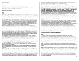 22
Hence thispetition.
Issues:
1. Do petitioners have a right to repurchase the subject property?
2. Does GSIS have a dutyto dispose of the subject propertythroughpublic bidding?
3. Was Gsisinbadfaithindealingwithpetitioners?
Ruling: Petition Dismissed
Ratio:
1. No
Charter of the GSIS was PD 1146 which stipulatedthe power of the GSIS to acquire, utilize, and
dispose of real or personalproperties in the Philippinesor elsewhere. It wasamendedbyPD 1981
which gave the GSIS the power to compromise or release anyclaim or settledliabilityto the
system.
SC- The laws grantedthe GSISBoardthe power to exercise discretionin determiningthe terms
and conditionof financial accommodations to its members withthe dual purpose of making the
GSIS more responsive to the needs ofGSIS members. The laws alsostipulated that the Board
could exercise discretionon whether to accept or reject petitioner’s offer to repurchase the
subject propertytakinginto account the dual purpose enunciatedinthe whereasclause ofPD
1981 which made the GSIS more responsive to the needs of its members.
With regard to the Board’s exercise ofdiscretion, inNatinovIAC, the Court alsoheldthat
repurchase offoreclosedpropertyafter redemption periodimposesno such obligationon the
purchaser (the board in this case) to re-sell the propertysince the propertybelongs to him(the
board as well)
The board’s denial of petitioner’s request to purchase the subject propertywas not based on
whim but ona factualassessment ofthe financial capacityof the petitioners to make good their
repeatedoffers to purchase the subject property. Based onthe circumstances, the petitioners
were repeatedlyunable to fulfill their obligations to pay. Inthe comments ofthe AAD manager,
the observationwas that the petitioners lacked the capacityto payup.
The petitioners are not entitledto a request for repurchase as a matter of right. The Board
exercisedits discretioninaccordance withlaw in denyingtheir requests andthe GSIScan’t be
faulted for their failure to repurchase as it acted under the petitioner’s applicationunder
Operation Pabahay. The sale to respondent can’t be annulled onsuchinvoked “right”.
2. No. The agreement withde la Cruz was valid.
Pets.- aver that Sec. 79 of PD 1445 and the COA Circular 86-264 mandated the GSIS to dispose of
the assets through public bidding andonlyupon its failure, through a public sale.
GSIS contendedthat SEC79 of PD 1445 did not applybecause it coveredunserviceable govt
propertyandnot acquired assets.
SC- Gsis was right. Why? The provision (SEC79) applies onlyto unserviceable govt propertyor
those no longer needed. The house was obviouslynot unserviceable. Andit wasstill usedby
petitioners.
With regard to COA Circular 86-264 or the “General guidelineson the divestment or disposal of
assets of government ownedcorporations” the law stipulated that it availed of an exception to
the requirement of disposition through public bidding and such exception applied to sales of
merchandise held for sale in the regular course of business. The Court read it inrelationto Coa
circular 89-296 which providedfor “Audit Guidelines onthe Disposal ofPropertyand other Assets
of Government Agencies”, whichalso did not applythe public bidding disposal requirement to
merchandise or inventoryheld for sale inthe regular course of businessnor to the disposal by
gov’t financialinstitutions of foreclosed assets or collateralsacquired inthe regular course of
business andnot transferredto the Govt under proclamationno 50.
The modes ofdisposal includedPublic auction and sale thrunegotiation.
Doctrine: With regard to these 2 laws, the Court held the question whether the subject
property was covered by the said Circular or falls under its exception. It held that 89-296 was to
be interpreted with 86-264 in adherence with stat con wherein statutes that relate to the same
thing ought to be taken in consideration in construing any one of them, and it is an established
rule of law that all acts in pari material are to be taken together as if they were one law.
Moreover, the court lookedintothe intent of bothlaws andheldthat these were usedto
generate more revenue for GOCC’S through the disposition ofits non-preforming assets. (Look
into PD 50 or the asset privatization trust inthe case) Accordingto the court, the policyintent on
the dispositionof acquiredassets thengovernedthe case at bar.
Was the propertycovered bythe public biddingexceptions in these laws?The court saidyes,
which meant that their sale negotiationfell under the regular course of business, and thus didnot
offendthe requirements of the saidcoa circulars.
3. No.
GSIS denial of petitioners’ further requests for repurchase ofsubject propertywas basedon a
factual determinationof the petitioners’ financial capacityandthe GSIScharter, PD 1146. Also,
GSIS soldthe propertyto delaCruz onlyafter giving them one year to repurchase.
The petitioners, on the strengthof the Valmonte case, can’t also impute badfaith onGSISwhenit
was secretlynegotiating withDela Cruz. Inthe Valmonte case, the court held that the
constitutionalright to informationwas limitedto matters of public concernto transactions
involving public interest.The sale ofthe propertywas not imbuedbypublic interests as it wasa
purelyprivate transaction. Pets. Can’t demand to be informedof suchpublic negotiationsince
theyhad nointerest onthe subject propertysince theyfailed to complywiththe GSIS terms of
repurchase andthe denialto repurchase under the GSISterms.
DECLARADORVS.GUBATONG.R.No.159208,August18,2006
Facts:
A 17 years oldminor was provento have committeda crime ofmurder withevident
premeditationandabuse of strength ofstabbing 15 times a teacher, wife ofthe petitioner, in
Cabug-Cabug National High School inPresident Roxas, Capizbut the sentencedis suspendedby
the Judge automatically. A petitionthat the suspensionof sentencedwas not proper because the
minor is disqualifiedas providedin Article 192 of P.D. No. 603, as amended, andSection 32 of
A.M. No. 02-1-18-SC.
Issue: Whether or not respondent Judge committed grave abuse of discretionamounting to
excess ofjurisdictioninsuspendingthe sentence of a minor of a crime committedpunishable by
death.
Held: Crime committedbyminor, below18 years oldat the time ofthe commissionof the cri me,
will be automaticallysuspendedwithout a needfor applicationexcept whenthe youthful offender
was disqualifiedonanyone of the following grounds:(1) the youthful offender has once availed or
enjoyedsuspensionof sentence under its provisions, (2) to one whois convictedfor an offense
punishable bydeathor life imprisonment, (3) to one whois convictedfor anoffense bythe
MilitaryTribunals. In the case at bar, the youthful offender’s crime of murder is punishable, not
the actual sentence, bydeathor life imprisonment thus the benefit ofautomatic suspension of
sentence is not applicable.
 
