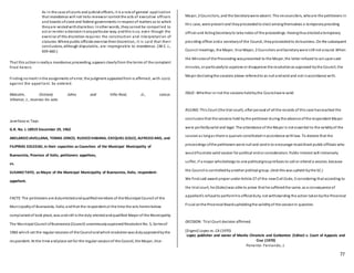 77
As in the case ofcourts and judicial officers, it is a rule of general application
that mandamus will not lieto reviewor control the acts of executive officers
and boards ofstate and federal governments inrespect of matters as to which
theyare vestedwithdiscretion. Inother words, theycannot be compelled to
act or render a decisioninanyparticular way, andthis is so, even though the
exercise of this discretion requires the construction and interpretation of
statutes. Where public officials exercise their discretion, it is said that their
conclusions, although disputable, are impregnable to mandamus. (38 C. J.,
659-660.)
That this actionis reallya mandamus proceeding, appears clearlyfrom the terms of the complaint
filed herein.
Finding nomerit inthe assignments of error, the judgment appealedfrom is affirmed, with costs
against the appellant. So ordered.
Malcolm, Ostrand, Johns and Villa-Real, JJ., concur.
Villamor, J., reserves his vote.
Javellana vs Tayo
G.R. No. L-18919 December 29, 1962
ABELARDO JAVELLANA, TOMAS JONCO, RUDICO HABANA, EXEQUIEL GOLEZ, ALFREDO ANG, and
FILIPINAS SOLEDAD, in their capacities as Councilors of the Municipal Municipality of
Buenavista, Province of Iloilo, petitioners appellees,
vs.
SUSANO TAYO, as Mayor of the Municipal Municipality of Buenavista, Iloilo, respondent-
appellant.
FACTS: The petitioners are dulyelectedandqualifiedmembers of the Municipal Council of the
Municipalityof Buenavista, Iloilo;andthat the respondent at the time the acts hereinbelow
complainedof took place, was andstill is the duly-electedandqualified Mayor of the Municipality.
The Municipal Council ofBuenavista (Council) unanimouslyapprovedResolutionNo. 5, Seriesof
1960 which set the regular sessions of the Councilandwhichresolutionwas dulyapprovedbythe
respondent. At the time andplace set for the regular sessionof the Council, the Mayor, Vice-
Mayor, 2 Councilors, and the Secretarywere absent. The six councilors, whoare the petitioners in
this case, were present and theyproceededto elect amongthemselves a temporarypresiding
officer and ActingSecretaryto take notes of the proceedings. Havingthus electeda temporary
presiding officer anda secretaryof the Council, theyproceededto dobusiness. On the subsequent
Council meetings, the Mayor, Vice Mayor, 2 Councilors andSecretarywere still not around. When
the Minutesof the Proceeding waspresented to the Mayor, the latter refused to act uponsaid
minutes, or particularlyto approve or disapprove the resolutionas approved bythe Council, the
Mayor declaringthe sessions above referredto as null andvoid and not inaccordance with.
ISSUE: Whether or not the sessions heldbythe Councilwere valid
RULING: This Court (the trial court), after perusal of all the records of this case hasreached the
conclusionthat the sessions held bythe petitioner during the absence ofthe respondent Mayor
were perfectlyvalid and legal. The attendance of the Mayor is not essential to the validityof the
sessionas longas there is quorum constitutedinaccordance withlaw. To declare that the
proceedings ofthe petitioners were null and voidis to encourage recalcitrant public officials who
wouldfrustrate valid session for political endor consideration. Public interest will immensely
suffer, if a mayor whobelongs to one politicalgrouprefuses to call or attend a session, because
the Council is controlledbyanother political group. (And this was upheld bythe SC.)
We findsaid award proper under Article 27 of the newCivil Code, 3 considering that according to
the trial court, he (Golez)was able to prove that he sufferedthe same, as a consequence of
appellant's refusalto performhis officialduty, not withstanding the action takenbythe Provincial
Fiscal anthe Provincial Boardupholdingthe validityof the sessionin question.
DECISION: Trial Court decision affirmed.
[Digest] Lopez vs. CA (1970)
Lopez publisher and owner of Manila Chronicle and Gatbonton (Editor) v. Court of Appeals and
Cruz (1970)
Ponente: Fernando, J.
 
