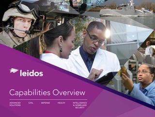 INTELLIGENCE
& HOMELAND
SECURITY
DEFENSECIVIL HEALTHADVANCED
SOLUTIONS
Capabilities Overview
 