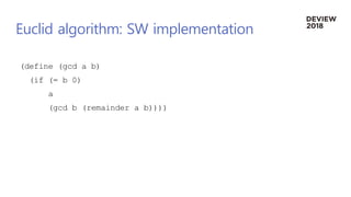 Euclid algorithm: SW implementation
 