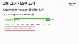 주로 Spelling/Typo Correction 역할
Query Reformulation 플랫폼의 일종
질의 교정 시스템 소개
 