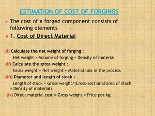 cost calculation on forging | PPTX