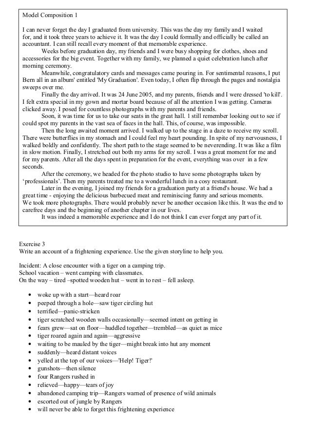 frightening experience essay ideas