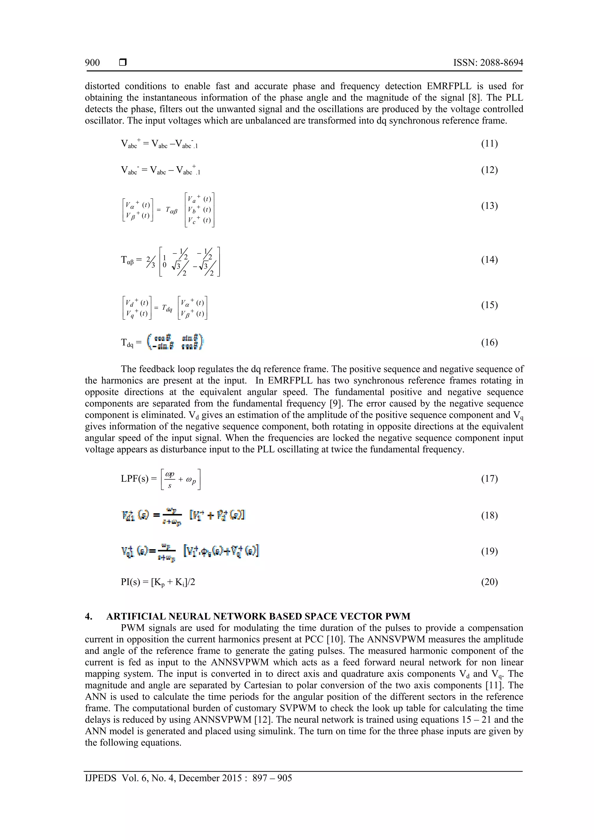 Modified Synchronous Reference Frame based Harmonic Extraction for ...