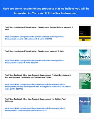 The Pdma Handbook Of Innovation And New Product Development 4th Ludwig ...