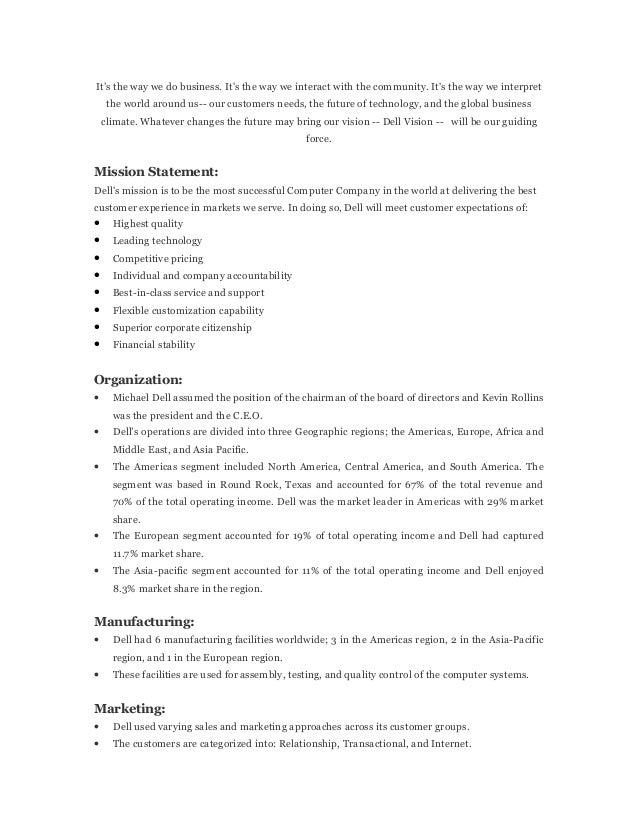Dell case study strategic management image