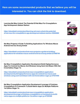 Net Maui For C Developers Build Crossplatform Mobile And Desktop ...