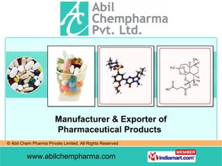 Manufacturer & Exporter of Pharmaceutical Products  