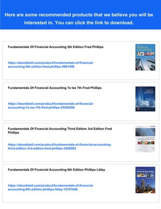 Fundamentals Of Financial Accounting 5th Edition 5th Mohammadalihaji | PDF