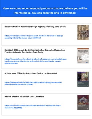 Interior Design Research Methods Lily B Robinson | PDF