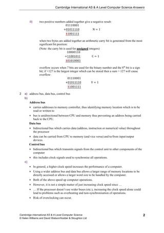 Cambridge International As A Level Computer Science Answers David ...