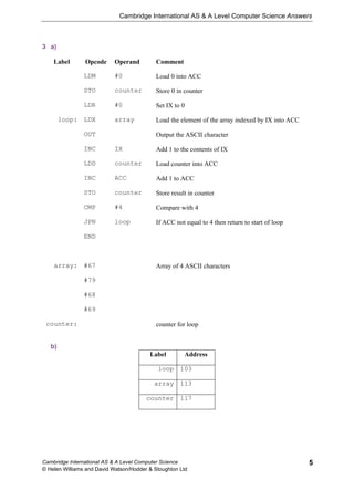 Cambridge International As A Level Computer Science Answers David ...