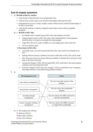 Cambridge International As A Level Computer Science Answers David ...