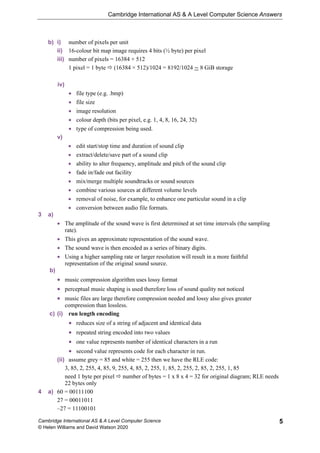 Cambridge International As A Level Computer Science Answers David ...