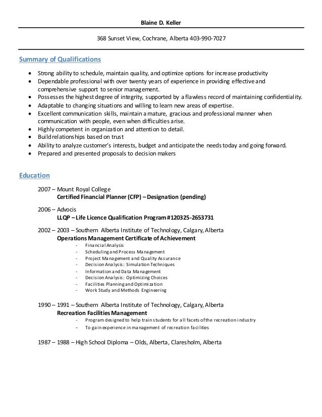 Blaine Keller Resume 2015