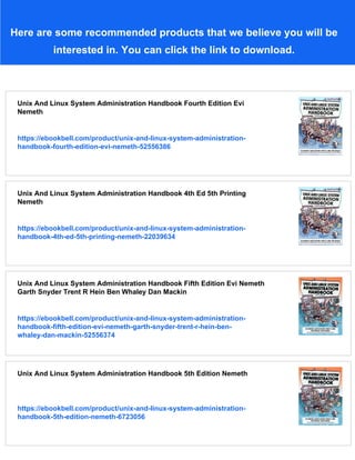 Unix And Linux System Administration Handbook 5th Edition Evi Nemeth | PDF