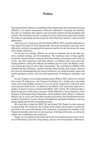 Intelligent Data Engineering And Automated Learning Ideal 2022 Hujun ...