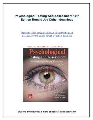 PSYCHOLOGICAL TESTING AND ASSESSMENT 10TH EDITION PDF visual data 7