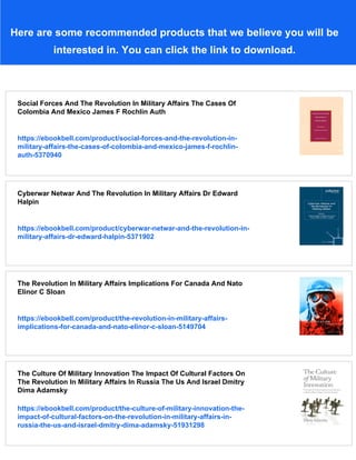 The Military Revolution And Revolutions In Military Affairs Mark ...