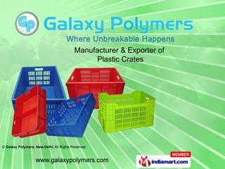 Manufacturer & Exporter of
     Plastic Crates
 