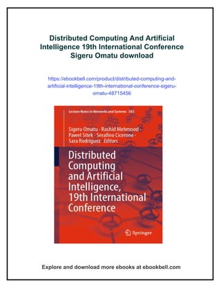 Distributed Computing And Artificial Intelligence 19th International ...