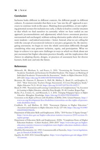 Assessment For Inclusion In Higher Education Promoting Equity And ...