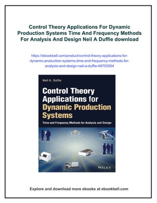 Control Theory Applications For Dynamic Production Systems Time And ...