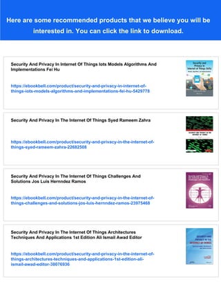 Internet Of Things Security And Privacy In Cyberspace Sandeep Saxena | PDF