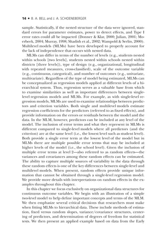 Klar Error Multilevel Modeling Methods With Introductory And Advanced Applications ...