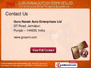 Rear Axle Shafts by Guru Nanak Auto Enterprises Ltd, Goraya 