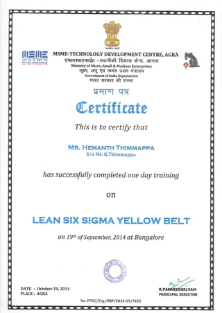 Lean 6 Sixma Yellow Belt