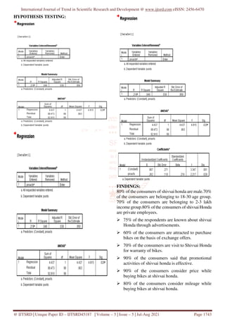 A Study on Consumer Buying Behaviour on Honda Two Wheelers | PDF