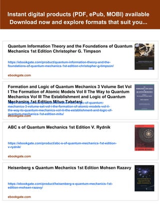 The Interpretation of Quantum Mechanics 1st Edition Erwin Schrödinger | PDF