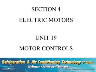 SECTION 4
ELECTRIC MOTORS
UNIT 19
MOTOR CONTROLS
 