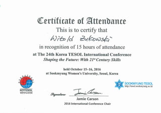 Certificate of Attendance - IC 2016